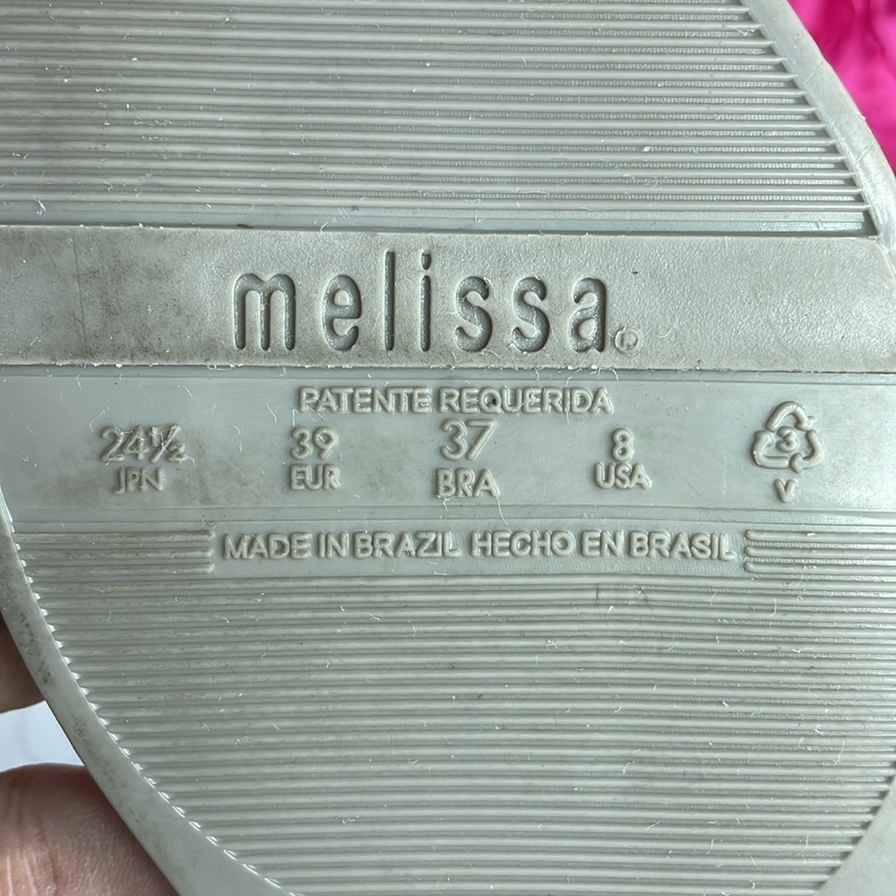 Melissa sandals in grey and silver, blush, size 9 - Picture 5 of 6